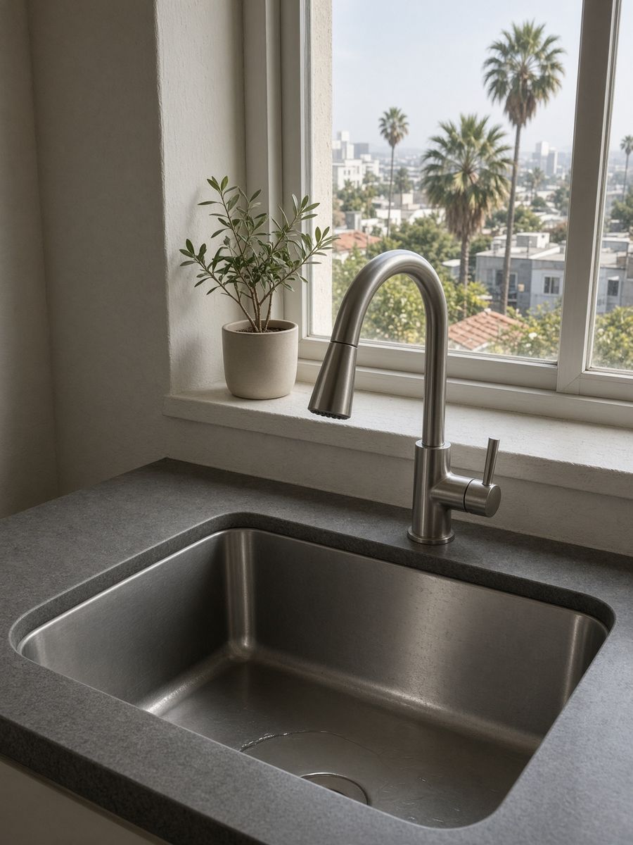 Standing water in a kitchen sink